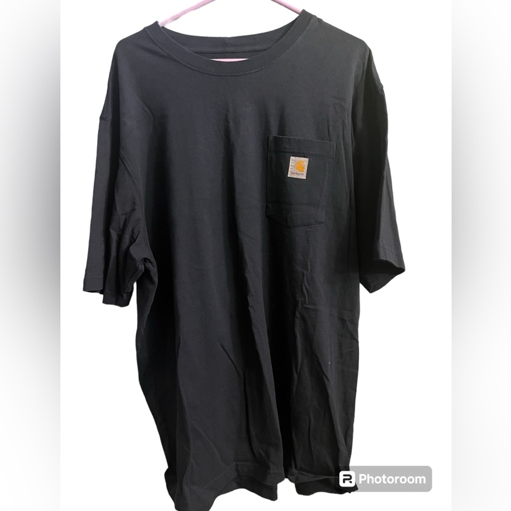 Men’s. Carhartt Loose Fit Navy Blue Cotton Polyester Short Sleeve T  XL